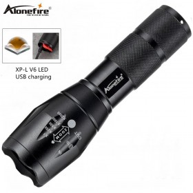 Alonefire G700-C USB LED Flashlight Bright Tactical Camping Fishing Flash Light V6 Rechargeable Torch Waterproof Lanterna