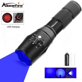 Alonefire G700-C usb charging Blue LED led Power Flashlight Torch head light 18650 battery Best For Camping, fishing