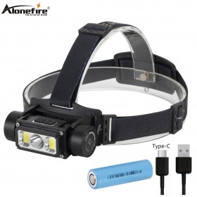 Alonefire HP43 Portable led Headlamp XPG+COB USB Rechargeable Headlight Waterproof Head Torch Head Lamp
