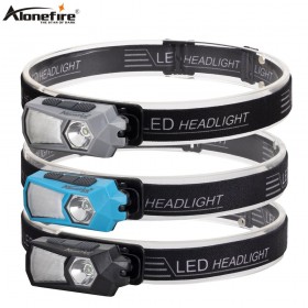 Alonefire HP49 Mini Head Lamp Waterproof COB LED Flashlight Headlight Headlamp Torch Lanterna with Headband