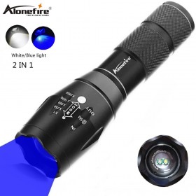 Alonefire G700-WB White+Bule light Flashlight LED Camping Fishing Flash Tactical Focus Torch
