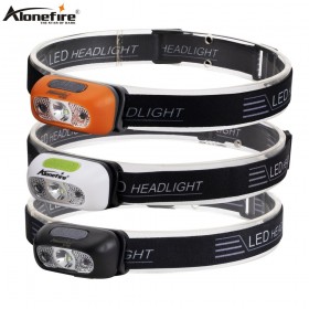 Alonefire MT-B02 Headlamp Rechargeable LED Headlight Body Motion Sensor Head Flashlight Camping Torch Light Lamp With USB