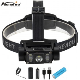 Alonefire HP53 Bright L2 LED Headlamp Flashlight Type-C Rechargeable Lantern Waterproof Tactical Camping Head Torch Light