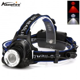 Alonefire HP79-WR red+white Headlamp lightweight Waterproof LED Head light Camping Head lamp Travel hike Headlight