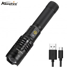 Alonefire H31 XHP50.2 LED Flashlight USB Rechargeable Zoomable Tactical Torch Light Waterproof Camping Fishing Lamp