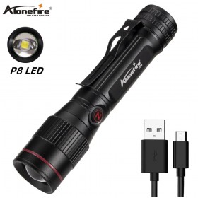 Alonefire H36 LED Rechargeable Flashlight P8 torch 18650 Battery Outdoor Camping Powerful USB Led Flash light