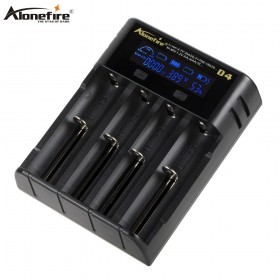 Alonefire D4 Smart Charger 18650 26650 21700 Battery LCD Screen Display USB 4 slots Charging AA AAA Intelligent 2A Fast Charger