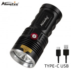 AloneFire H42 XHP50 Super Bright USB Rechargable LED Flashlight Waterproof Torch for Night Lighting