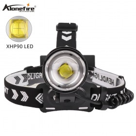 Alonefire HP54 Most Powerful xhp90 led Headlamp 8000LM Head lamp USB Rechargeable Headlight Waterproof Zooma Fishing Light
