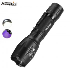 Alonefire X015 LED UV Flashlight Ultraviolet Ultra Violet Detector Pet Urine Stains Clothing Catch Scorpions Zoom Function torch