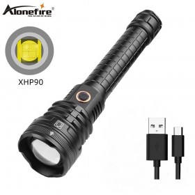 Alonefire H49 Brightest Xlamp XHP90 LED Flashlight 26650 USB Rechargeable Super Powerful Torch Lamp Zoom Torch