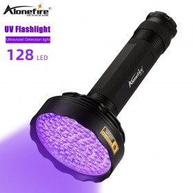 Alonefire SV128 LED UV Flashlight Ultraviolet Torch 128 LED 395nm Ultraviolet Torch Blacklight Detector for Dry Pets Urine Stains
