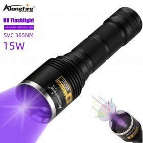 Alonefire SV13 15W UV Flashlight LED 365nm Ultra Violet Ultraviolet Invisible Torch UV Black Light Pet Urine Stains Detector Scorpion