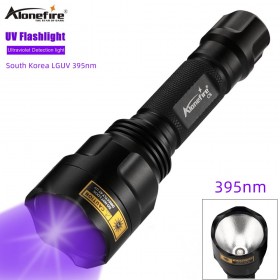 Alonefire C8 LGUV 395nm UV Flashlight Black Light Ultraviolet Blacklight Detector for Dog Urine pet Stains and Bed Bug