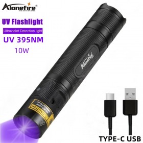 Alonefire SV005 UV Led Flashlight 395nm Ultra Violets Ultraviolet Flashlight Invisible Torch for Pet Stains Hunting Marker Checker