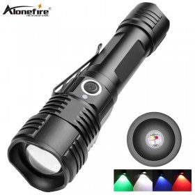 Alonefire X17 Red Purple White Green 4 in 1 led flashlight Multi-functional USB Rechargeable Tactical lantern Hunting torch