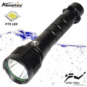 Alonefire DV70 Super Bright Waterproof XHP70.2 Scuba Diving flashlight powerful underwater Tactical Torch White light dive Lamp