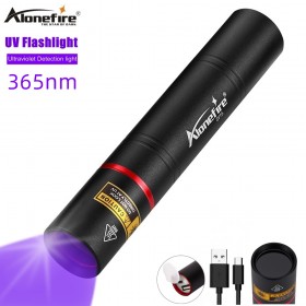 Alonefire SV16 365nm 5W Ultraviolet Torch Light USB Rechargeable LED Blacklight 365nm UV Flashlight for Test pet urine