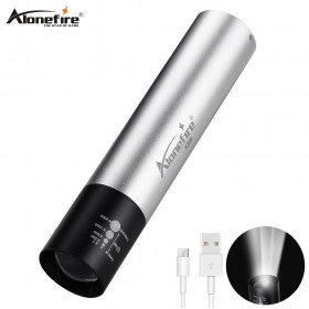 Alonefire X20W Power bank LED Flashlight torch 3 modes switch zoom lens built in rechargeable battery for camping