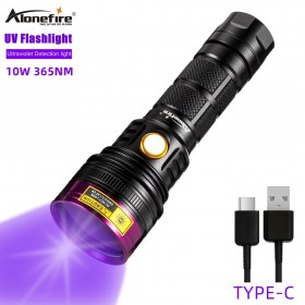Alonefire SV18 12W UV Flashlight LED 365nm Rechargeable Ultra Violet Ultraviolet Invisible Torch Pet Stains Hunting Marker Checker