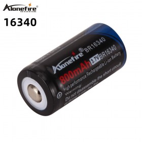 Alonefire 16340 3.7V 800mAh Rechargeable Li-ion Rechargeable Lithium Battery