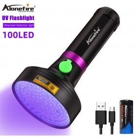 Alonefire SV23 100led Black Light UV Flashlight Blacklight For Home Hotel Inspection Pet Urine Stains 395nm LEDs Spot Counterfeit Money