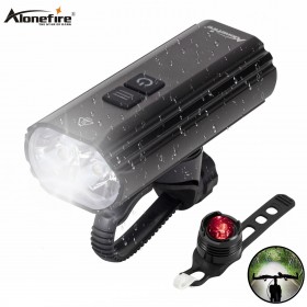 Alonefire BL06 Bike Bicycle Light USB XML-T6 LED Rechargeable Set Mountain Cycle Front Back Headlight Lamp Flashlight