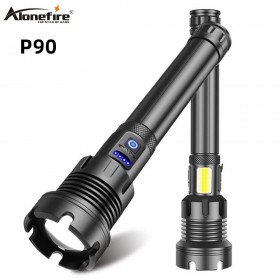 Alonefire H54 Most Powerful XHP90 LED Flashlight Tactical waterproof Torch Zoomable Handheld Light Hunting camping lamps