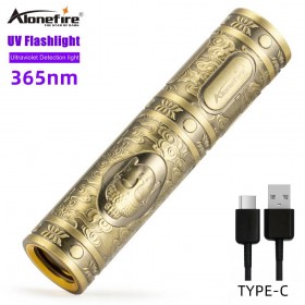 Alonefire SV30 3W 365nm USB Rechargeable UV Flashlight Ultraviolet Blacklight for Banknote detection Pet Urine Detector Catch Scorpions