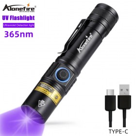 Alonefire SV38 rechargeable 365nm Ultraviolet Blacklight Detector UV Flashlight for pet Dog cat Urine Detect