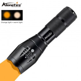 Alonefire E17 Warmlight/orangelight LED Flashlight Linterna Torch Uses 18650 Chargeable Battery Outdoor Camping Flash Ligh