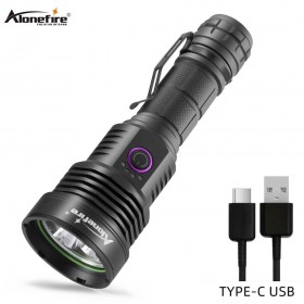 Alonefire SV43 3xSST40 Powerful LED Flashlight Linterna Torch Uses 21700 Chargeable Battery Outdoor Camping Tactics Flash Light