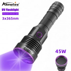 Alonefire SV43 3x365nm UV Flashlight Black Light LED Violet light Flashlight for Camping Urine Detector for Cats,Pet Stains Scorpions