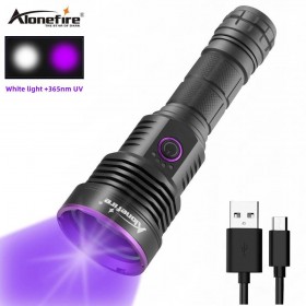 Alonefire SV43 White+365nm UV Led Flashlight Ultra Violets Ultraviolet Waterproof Invisible Torch for Pet Stains Hunting Marker Checker