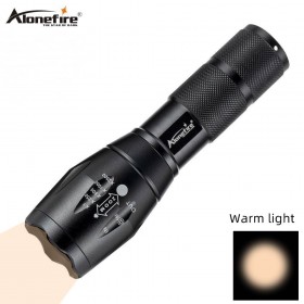 Alonefire E17 warm light LED flashlight torch Zoomable self defense portable lantern 1 mode adjustable camping light lamp