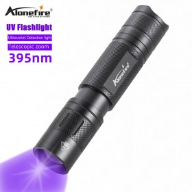 Alonefire SV49 395nm Ultraviolet UV Flashlight Ultra Violet Light With Zoom Function Black Light Pet Urine Stains Detector Scorpion