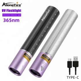 Alonefire SV54 365nm 5W UV Flashlight Ultraviolet Blacklight USB Rechargeable Torch for Detector Dog Urine Pet Stains Bed Bug