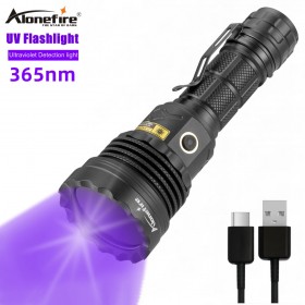 Alonefire SV52 30W Black lights UV Flashlight 365nm Ultraviolet torch for Urine Detector for Cats,Pet Stains Scorpion Leak Ore Detector