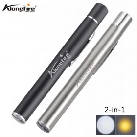 Alonefire P62 Rechargeable LED Flashlight Pen Light Mini Torch Cool USB Charging Used For Camping Doctors