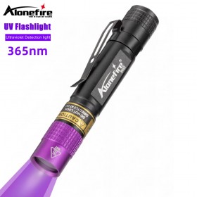 Alonefire SV62 Ultra Violet LED Flashlight Blacklight Light 365nm UV Torch Ultraviolet for Pet Urine Stains Detector Scorpion aaa battery