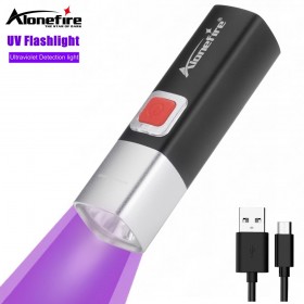 Alonefire SV75 Ultra Violet LED UV Flashlight Ultraviolet Torch Mini UV Blacklight Pet Urine Stains Detector Scorpion Hunting