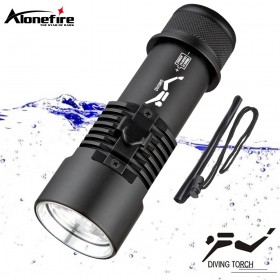 Alonefire DV78 Professional Underwater Flashlight Diving Scuba Diving Torch Waterproof Dive Light by 18650/26650 battery