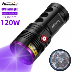 Alonefire H46 6pcs 4core 120W 365NM UV Ultraviole Flashlight Ultra Violet Detecto Pet Urine Stains bed bug Scorpions Marker Checke