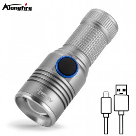 Alonrefir X31 Mini zoom Flashlight LED Rechargeable Torch Portable USB Charging Flashlight Outdoor Camping Waterproof Adjustable Lantern