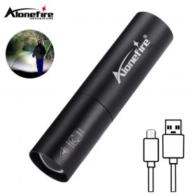 Alonefire SV2 Tactical Mini Rechargeable led Flashlight Waterproof Telescopic Powerful Torch Lamp Outdoor Zoom Portable Torch