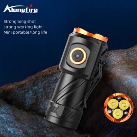 Alonefire X56 LED Flashlight USB Rechargeable Waterproof 5 lighting modes Multi-function Strong Light Flashlight Camping Torch
