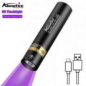 Alonefire SV94 Mini UV flashlight Ultra Violet LED Ultraviolet 365nm Inspection Lamp Pet Urine Stain Detector Tools For Money Detect