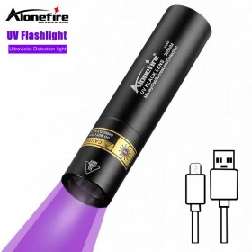Alonefire SV95 UV Flashlight 365nm Ultraviolet Rechargeable UV Lamp for Dog/Cat Dry Stains Bed Bug Urine Detection Resin Curing