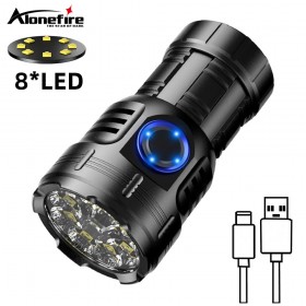 Alonefire X68 8Led 8000LM Powerful Magnet Led Flashligh Super Bright Torch Rechargeable USB Light For Torch Outdoor Emergency Camping Lantern