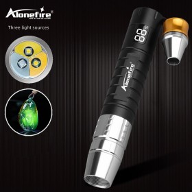Alonefire SV105 UV Led Flashlight 365nm Jade Jewelry Gemstone Identification Torch Ultraviolet/Yellow/White Type-c Rechargeable Lantern